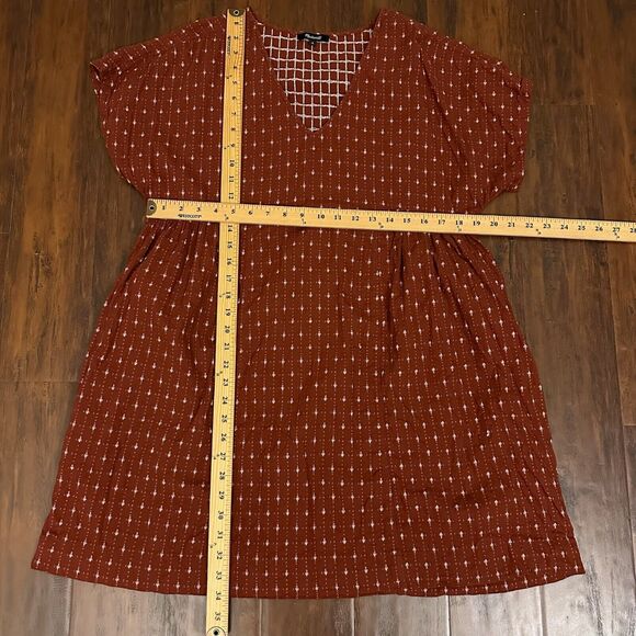 MADEWELL Jacquard Dolman-Sleeve Mini Dress in Dusty Redwood - Picture 11 of 11